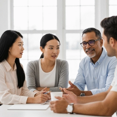 Support group meeting for allergy sufferers