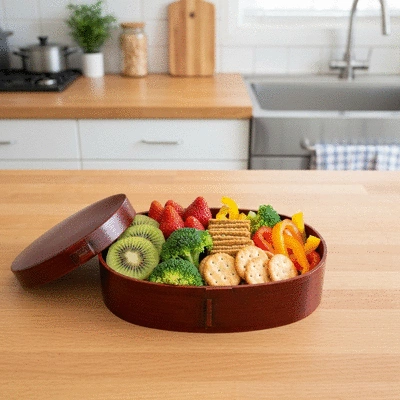Variety of colorful nut-free snacks packed in bento box